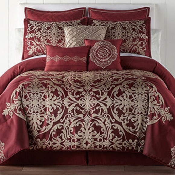 Wine Colored Comforter Set Vendor 3 Bedding Sets 0179146 Queen